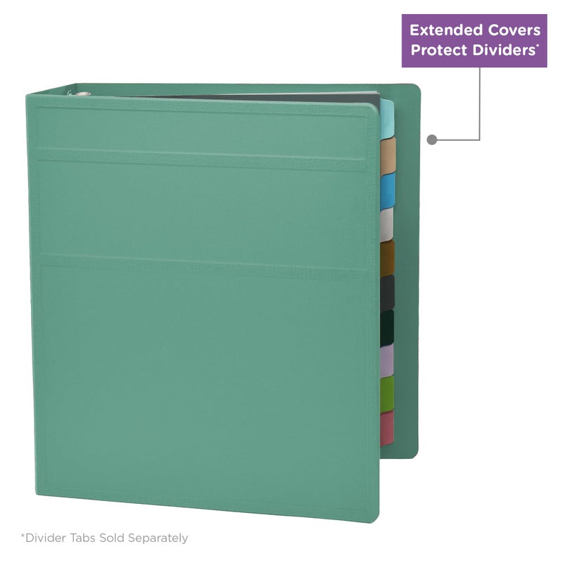 Carstens 3-Inch Heavy Duty 3-Ring Binder - Side Opening, Mint, Durable Plastic, Precision No-Gap Rings, Waterproof Cover, No Pockets, Holds 400 US Letter Sheets, BPA-Free, Made in USA (1748-3R) - Image 5
